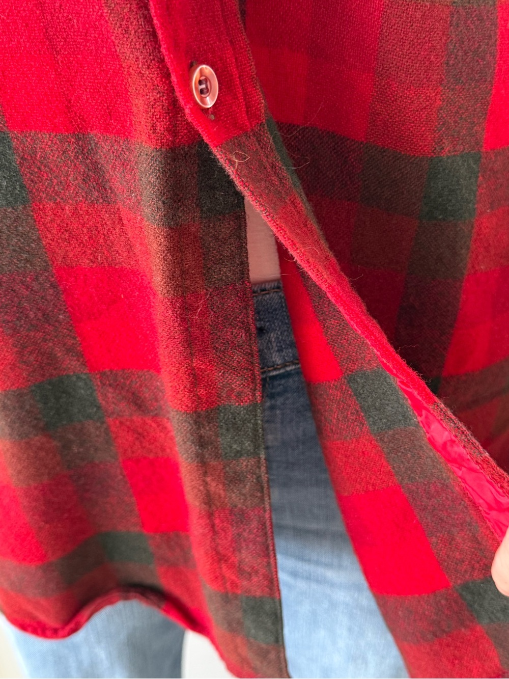 Rare - Vintage Pendleton Red and Black Plaid Wool Button-Down Shirt men’s - Picture 4 of 10